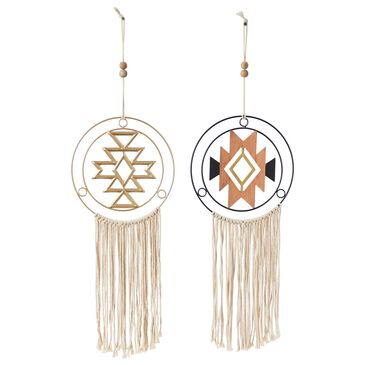 Maple and Jade 33" x 10" Dreamcatcher Wall Decor in Black, Copper and Gold (Set of 2), , large