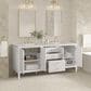 James Martin Vanities Myrrin 72" Double Vanity in Bright White with 3 cm Victorian Silver Quartz Top, , large