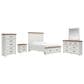 Ashley Savonport 5 Piece Queen Storage Bedroom Set in White and Brown, , large
