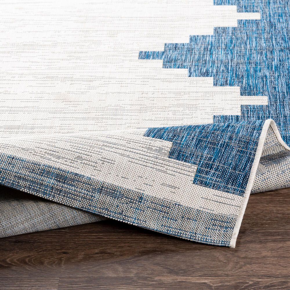 Surya Eagean EAG-2355 Dark Blue, Off-White, Navy and Pale Blue 2&#39; x 2&#39;11&quot; Indoor/Outdoor Area Rug, , large