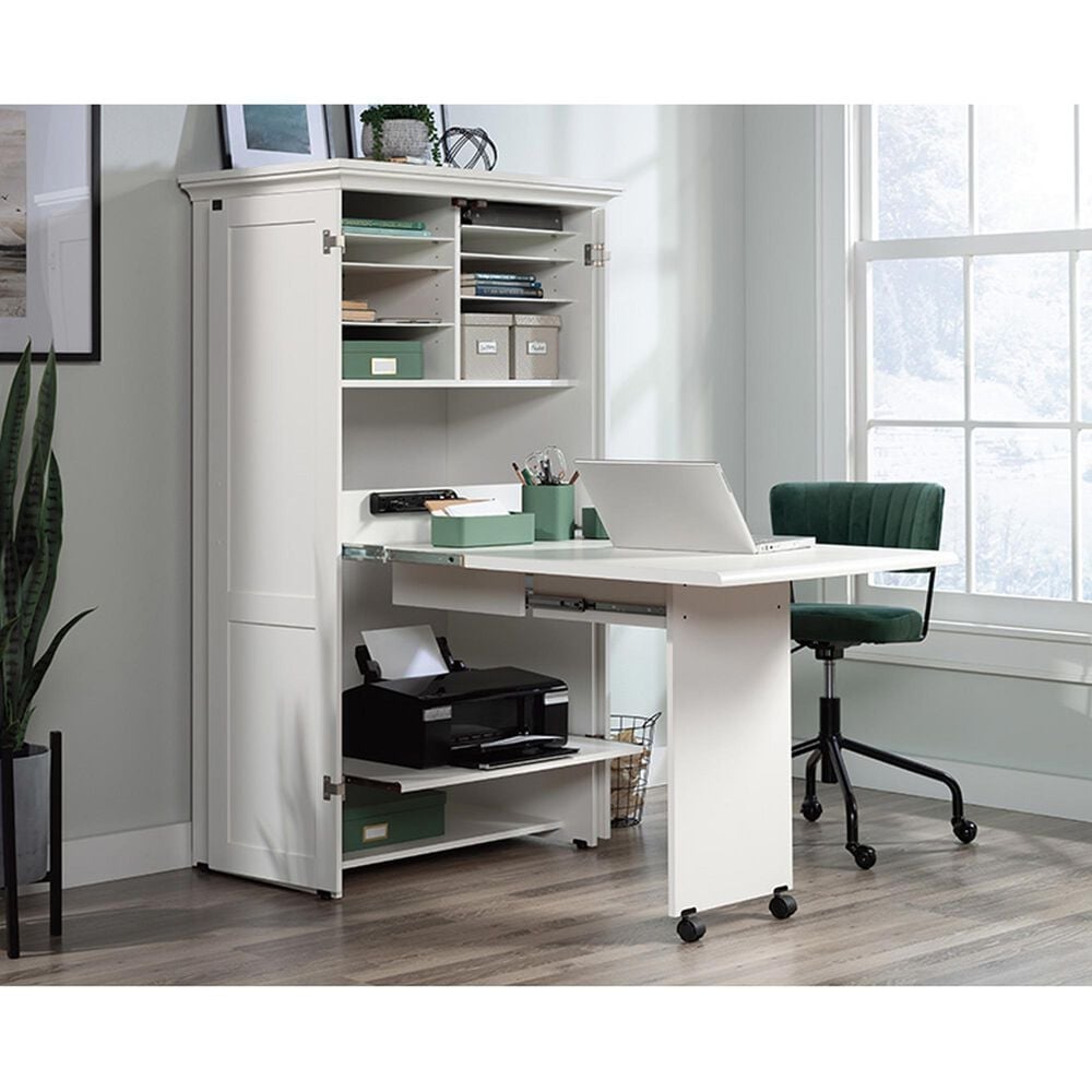 Sauder Select Craft and Sewing Storage Armoire in Soft White, , large