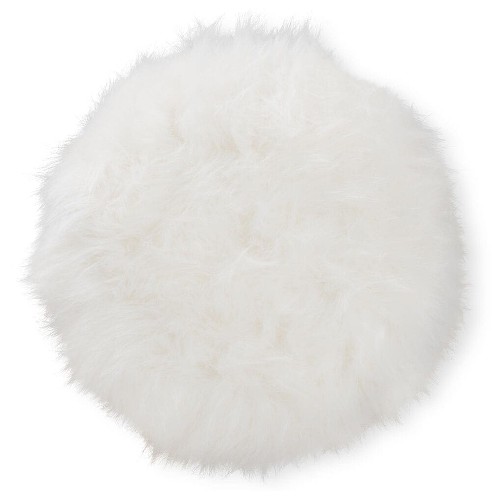 Baxton Studio Leonie Upholstered Ottoman in White, , large