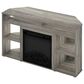 HOMLUX 47" Corner TV Stand with Electric Fireplace in French Oak Grey, , large