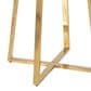 LumiSource Cosmo Bar Table in Gold Metal and Black Wood, , large