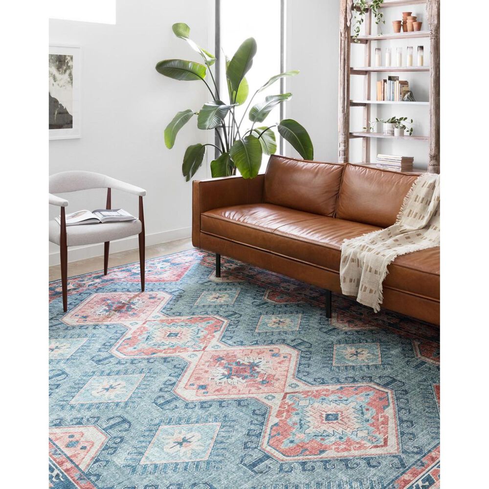 Loloi II Skye SKY-03 5&#39; x 7&#39;6&quot; Turquoise and Terracotta Area Rug, , large