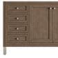 James Martin Vanities Chicago 60" Single Bathroom Vanity in Whitewashed Walnut with Single Hole 3 cm White Zeus Quartz Top and Rectangular Sink, , large