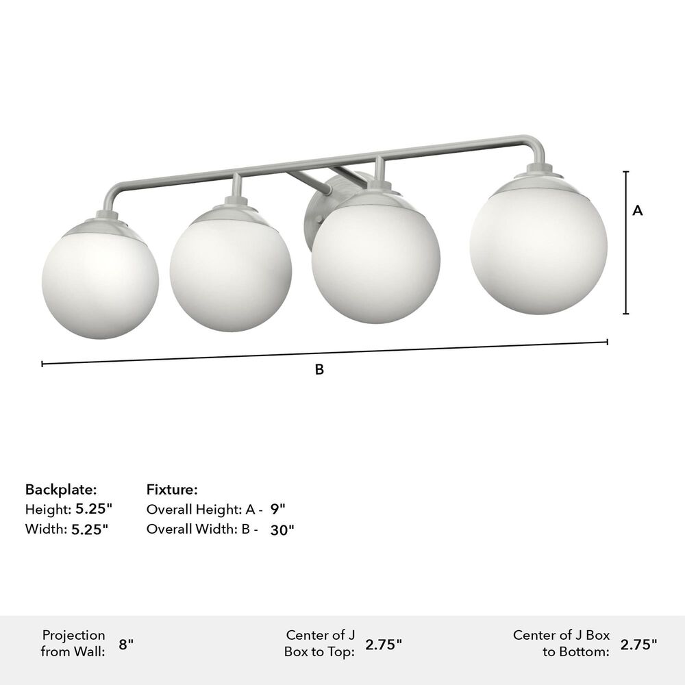 Hunter Hepburn 4-Light Vanity in Brushed Nickel, , large