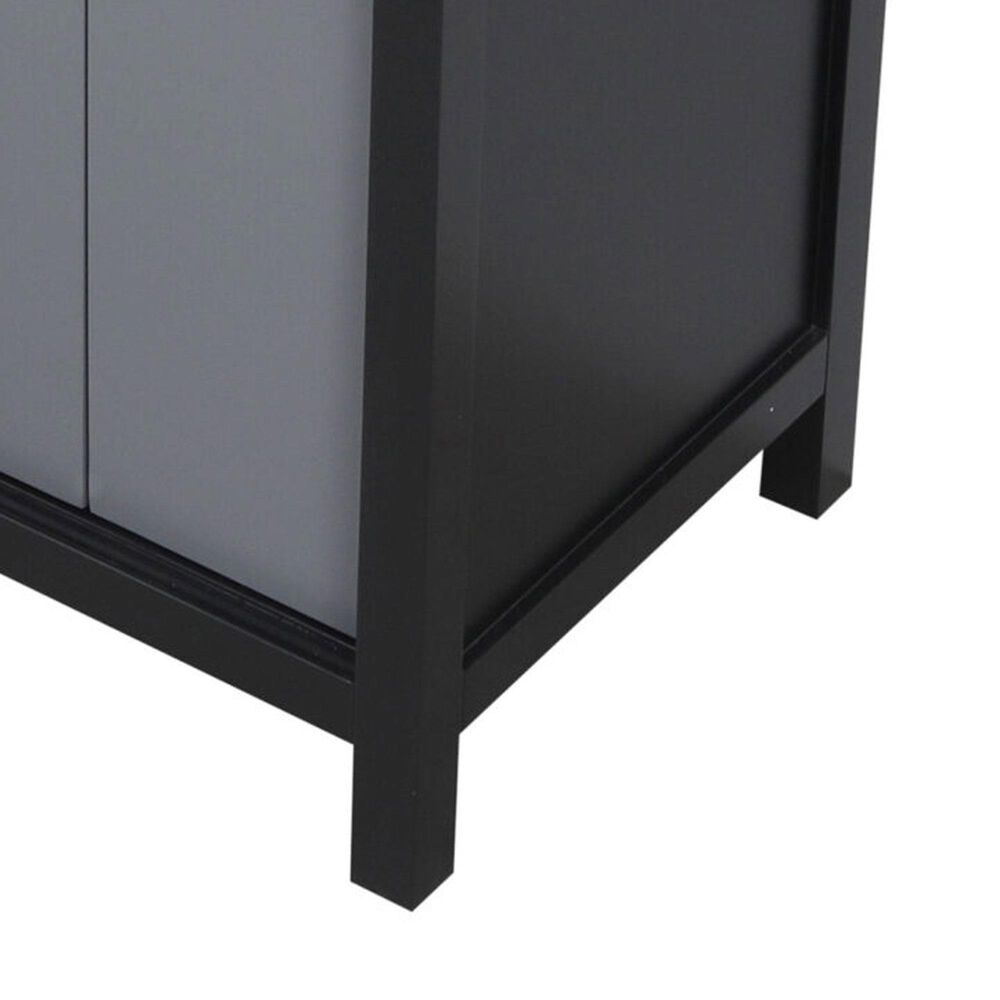 Lexora Home Zilara 36&quot; Single Bathroom Vanity in Black and Grey with 11 cm Castle Grey Marble Top and Rectangular Sink, , large