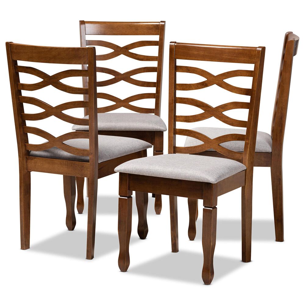 Baxton Studio Elijah Side Chair in Walnut Brown (Set of 4), , large