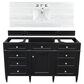 James Martin Vanities Brittany 60" Single Bathroom Vanity in Black Onyx with 3 cm Arctic Fall Solid Surface Top and Rectangle Sink, , large