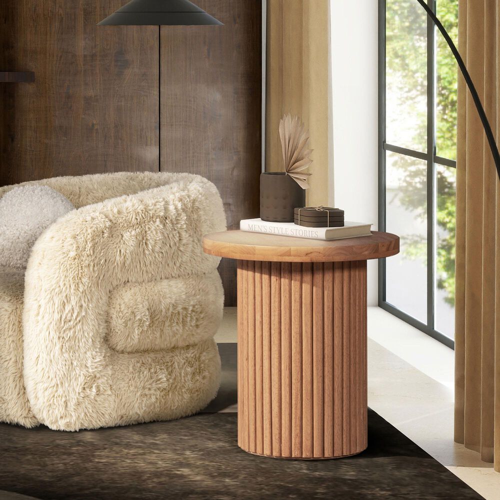 Jennifer Taylor Home Bolin Accent Side Table in Light Natural Brown, , large
