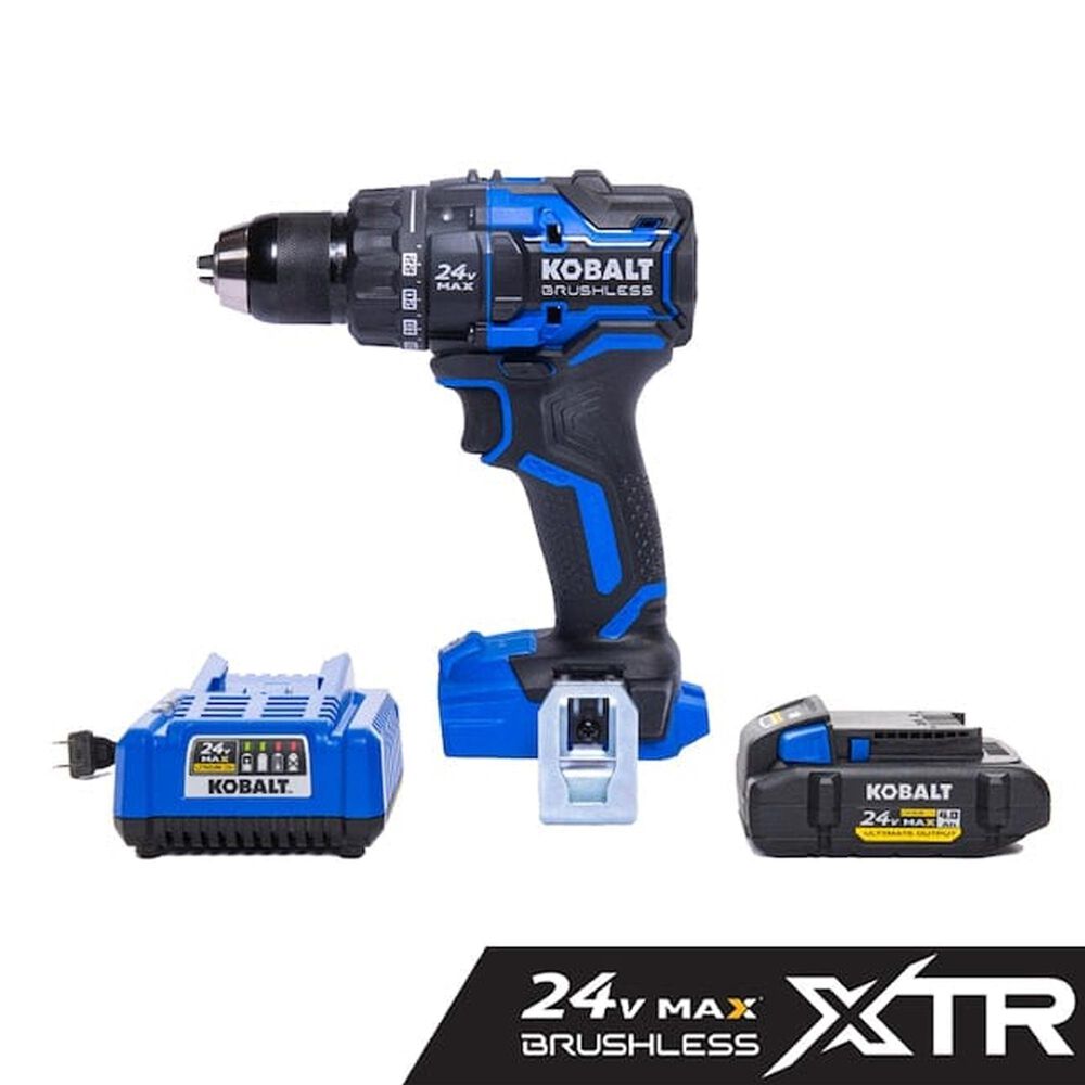 Kobalt XTR 24-Volt 1/2&quot; Keyless Brushless Cordless Drill in Black and Blue, , large