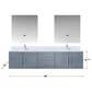 Lexora Home Geneva 80" Double Bathroom Vanity in Dark Grey with 2 cm White Cultured Marble Top and Rectangular Sinks, , large