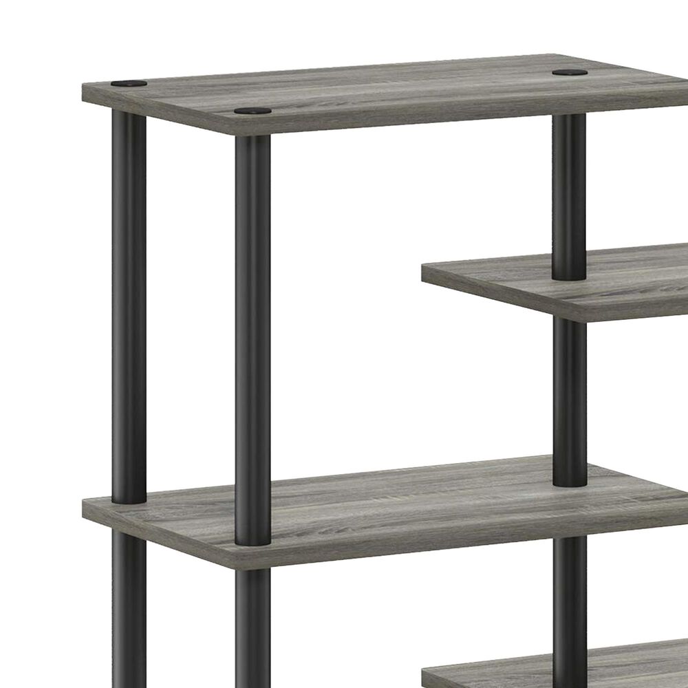 HOMLUX 6-Tier Accent Display Rack in French Oak and Black, , large