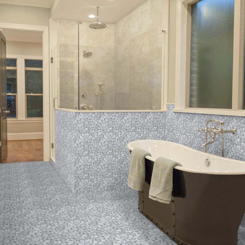 Emser Cultura Silver 12" x 12" Natural Stone Mosaic Sheet, , large
