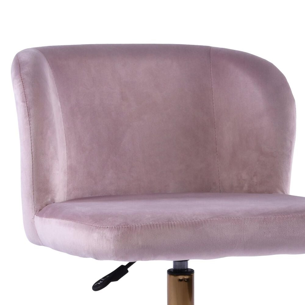 Impressions Vanity Rylee Swivel Vanity Chair with Pink Cushion in Antique Gold, , large