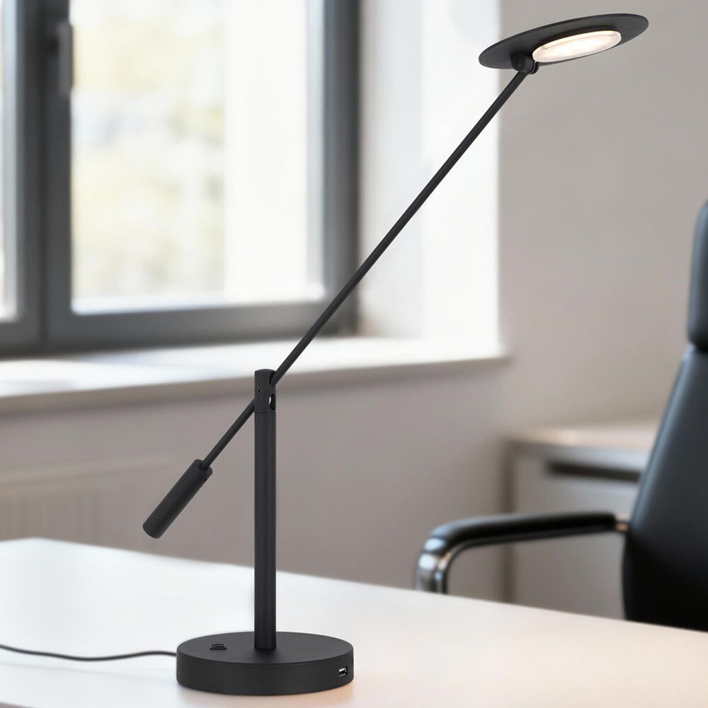 Cal Lighting Haloline Desk Lamp in Sand Black, , large