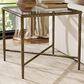 Furniture of America Lalia End Table with Tempered Glass Top and Bullnose Edge in Matte Gold, , large