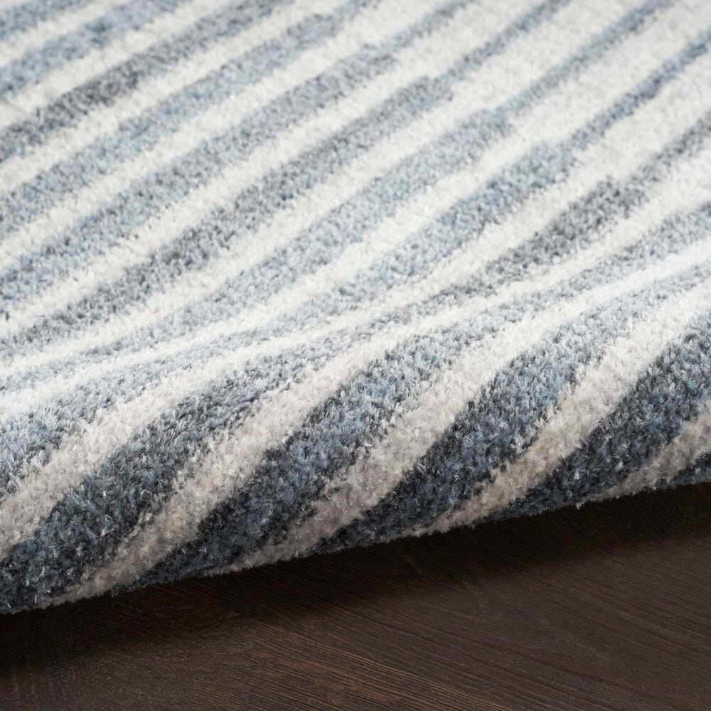 Nourison Astra Machine Washable ASW03 6&#39;7&quot; x 9&#39; Ivory and Blue Area Rug, , large