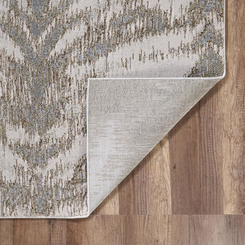 Kas Oriental Rugs Luna Herringbone 9&#39;10&quot; x 13&#39;2&quot; Silver and Gold Area Rug, , large