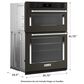 KitchenAid 30" Electric Microwave Wall Oven Combo with Convection in Stainless Steel, , large