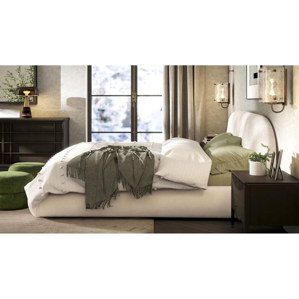 Jennifer Taylor Home Archie Puffy Grounded Queen Upholstered Platform Bed in Almond White, , large