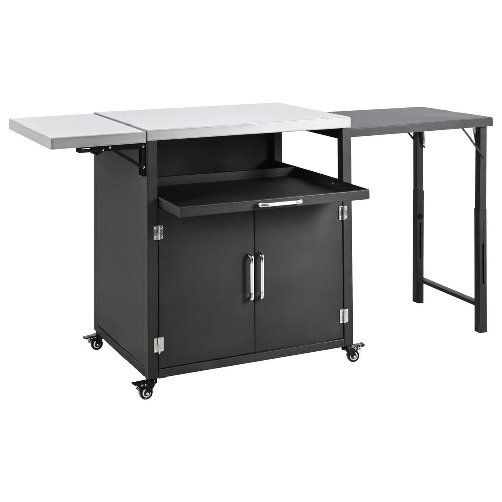 Hearth and Haven Patio Serving Cart in Matte Black, , large