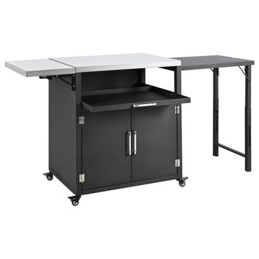 Hearth and Haven Patio Serving Cart in Matte Black, , large