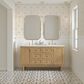 James Martin Vanities Laurent 60" Double Bathroom Vanity in Light Natural Oak with 3 cm Ethereal Noctis Quartz Top and Rectangular Sinks, , large