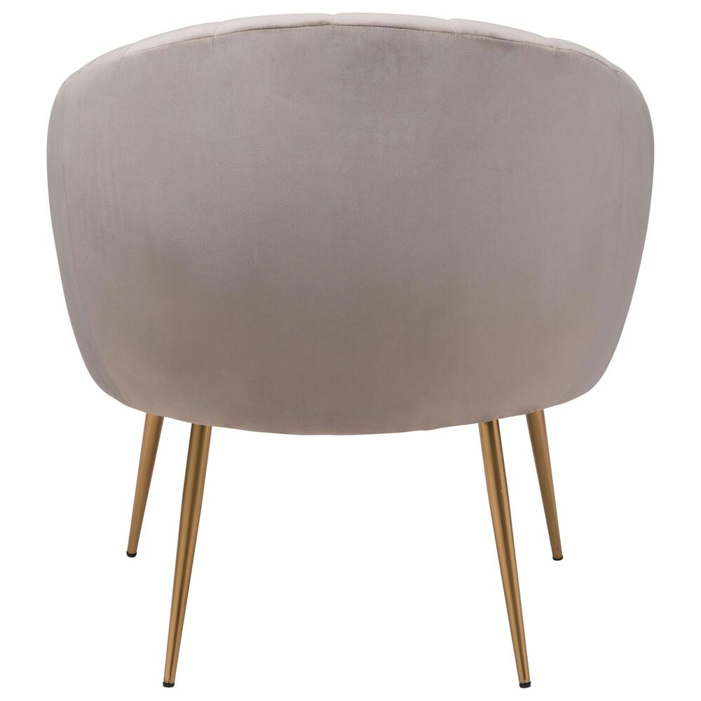 Zuo Modern Max Accent Chair in Gray Velvet, , large
