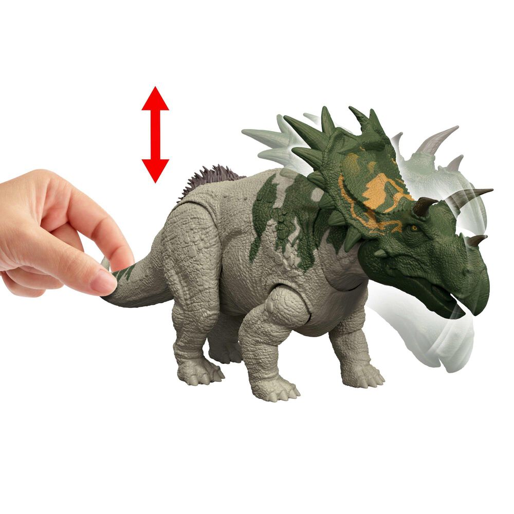 Jurassic World Spiclypeus Wild Roar Dinosaur Action Figure in Green, , large