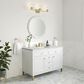 James Martin Vanities Chicago 48" Single Bathroom Vanity in Glossy White with 3 cm Eternal Jasmine Pearl Quartz Top and Rectangular Sink, , large