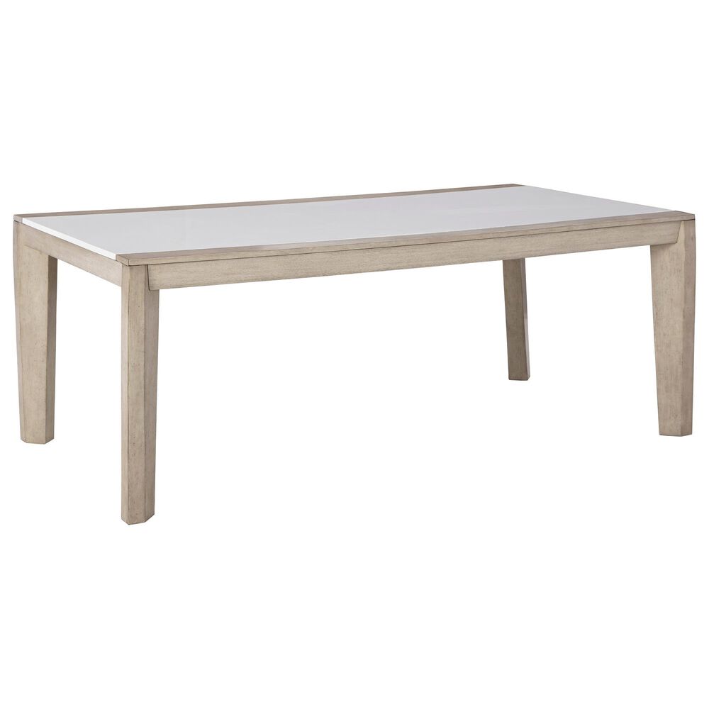 Signature Design by Ashley Wendora Dining Table in Light Bisque and Glossy White - Table Only, , large