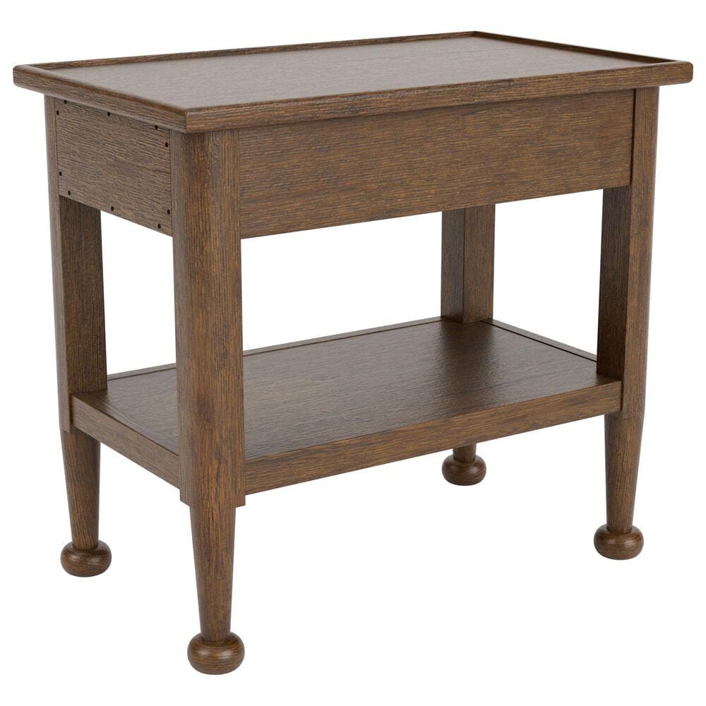 Riverside Furniture Calhoun Chairside Table in Ebony Whiskey Oak, , large