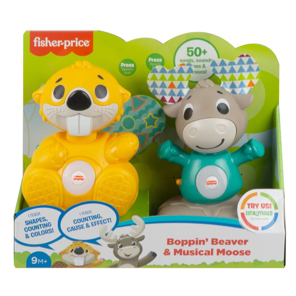 Fisher-Price Linkimals Boppin Beaver and Musical Moose, , large