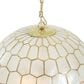 Creative Coop Simone 20" Pendant with Pearly White Shade in Antique Gold, , large