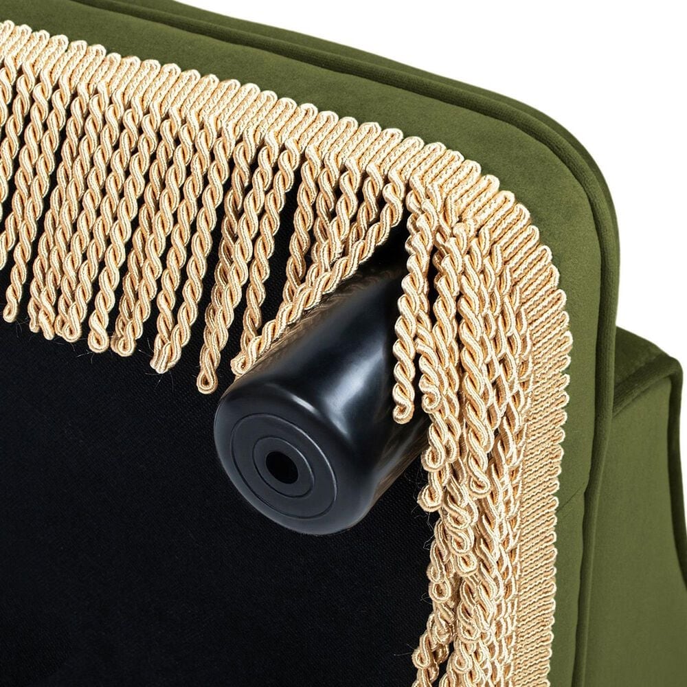 Jennifer Taylor Home Duchess 33" Medium Princess Pet Bed Sofa with Fringe Skirt in Olive Green, , large