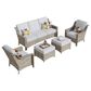 HOMLUX 5-Piece Patio Conversation Set with Two Ottomans in Light Gray, , large