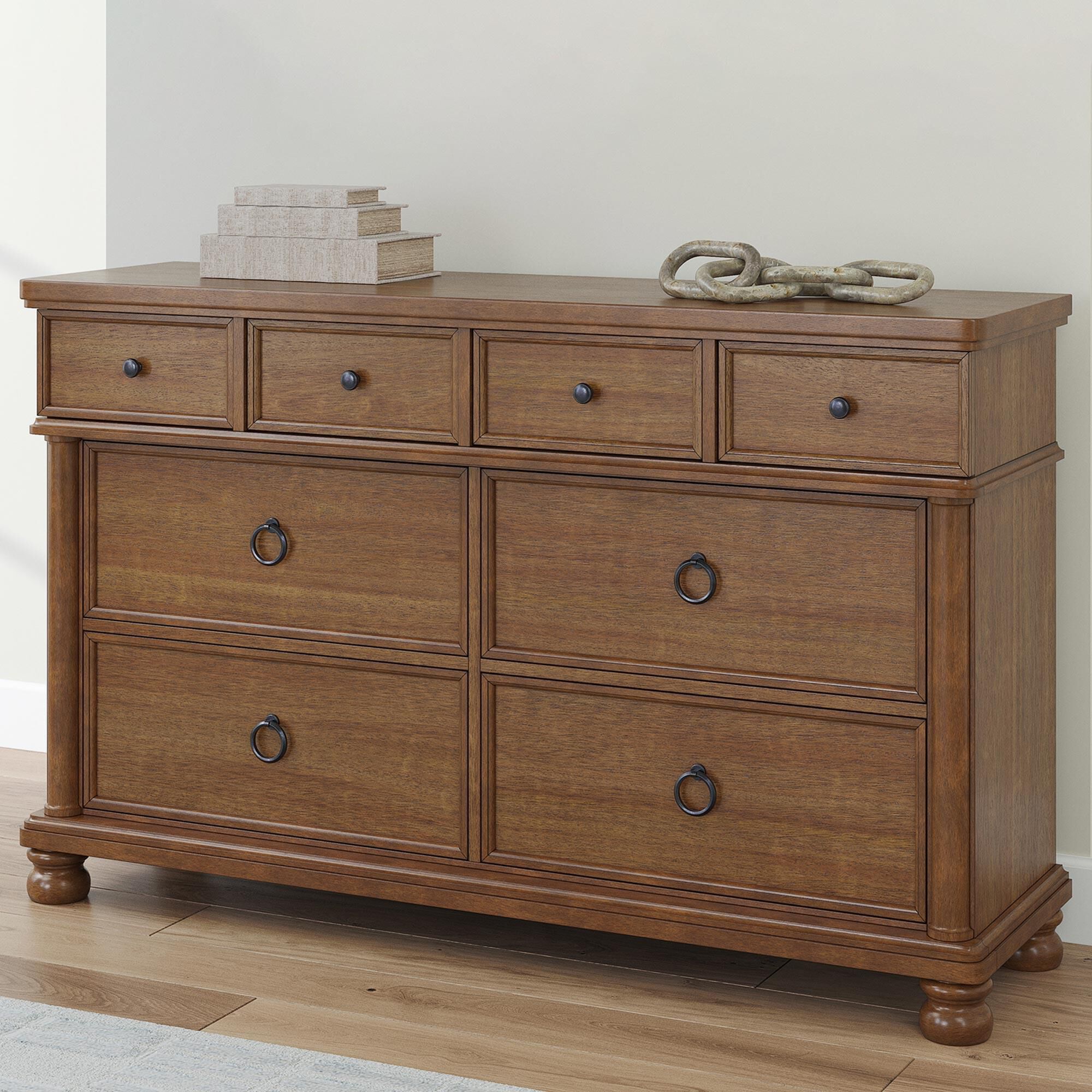 Ashley Rowlenstown 8-Drawer Dresser Only in Medium Brown