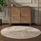 Surya Reina Light Brown, Tan, Denim, Rust, Olive, Light Gray, Cream and Mustard 7"10" Round Area Rug, , large