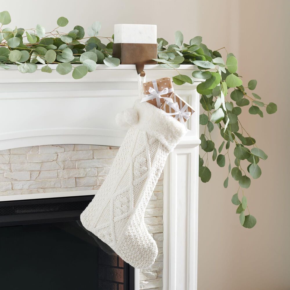 Safavieh Cookie 12&quot; Stocking in White &#40;Set of 2&#41;, , large