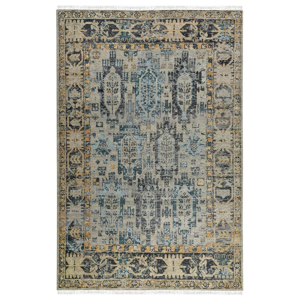 Amer Rugs Willow 9" x 12" Beige and Aqua Area Rug, , large