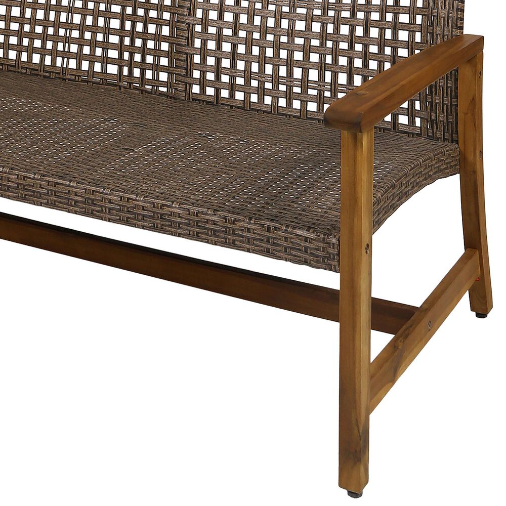 Hearth and Haven Hampton Outdoor Loveseat in Dark Natural, , large