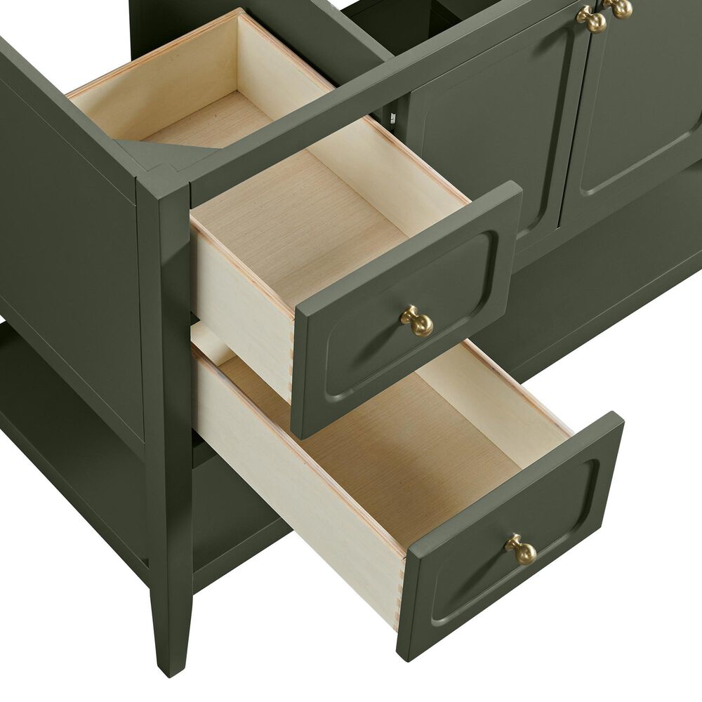 37B Ravello 48" Single Bathroom Vanity Cabinet in Deep Olive Green with Marble Top and Backsplash, , large