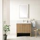 James Martin Vanities Hudson 36" Single Bathroom Vanity in Light Natural Oak with Single Hole 3 cm White Zeus Quartz Top and Rectangular Sink, , large