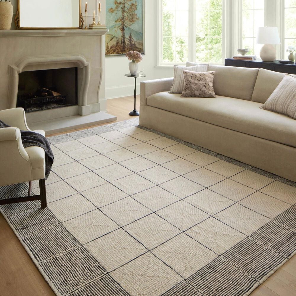 Chris Loves Julia x Loloi Francis 8&#39;6&quot; x 12&#39; Cream and Black Area Rug, , large