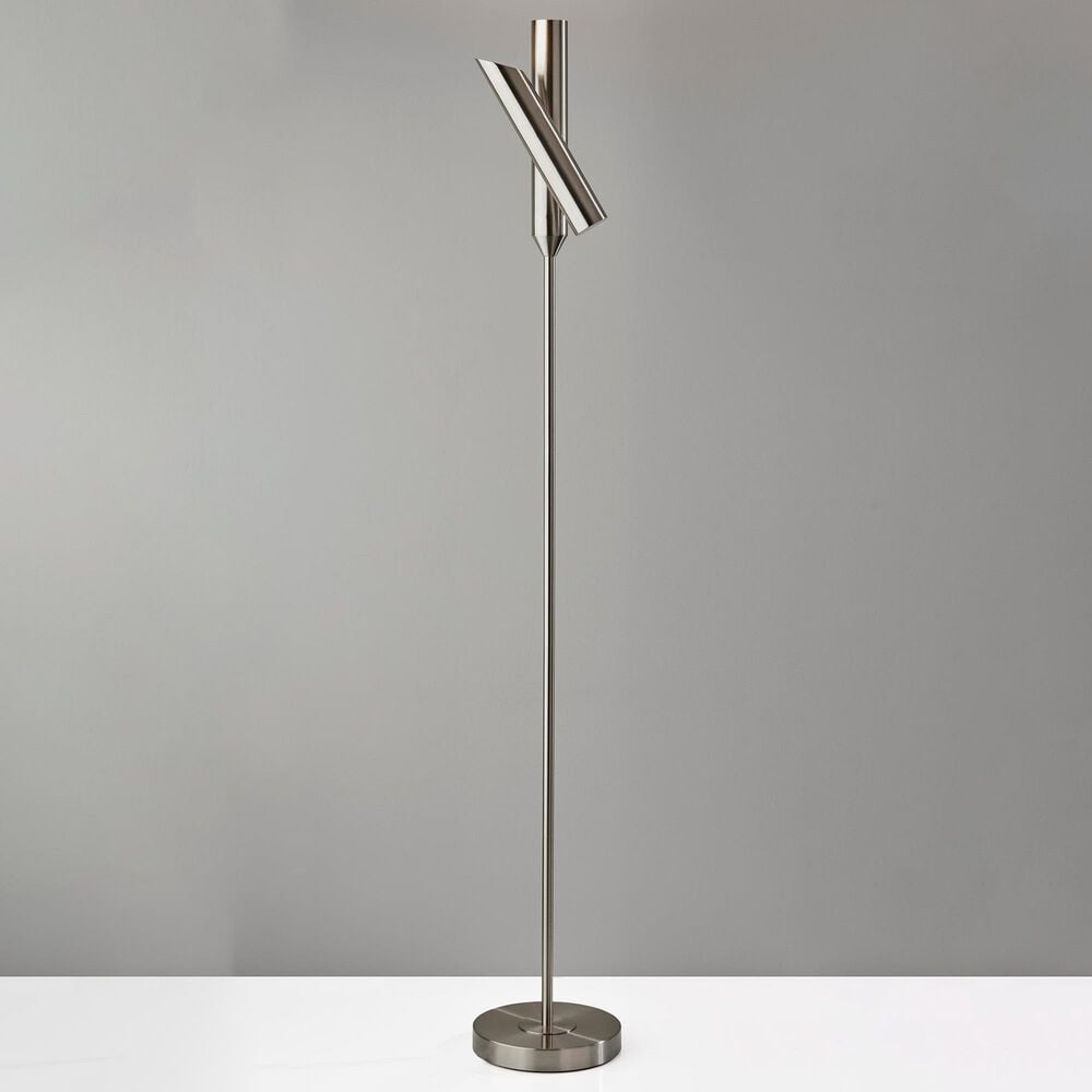 Adesso Vega LED Torchiere in Brushed Steel, , large
