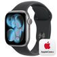 Apple Watch Series 11 (GPS) 42mm Aluminum Case with Black Sport Band - S/M in Space Gray and 2-Year AppleCare+, , large