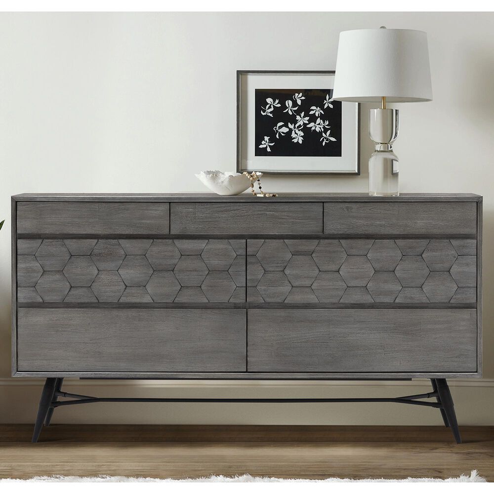 Blue River Makena 6 Drawer Dresser in Gray Acacia Wood, , large