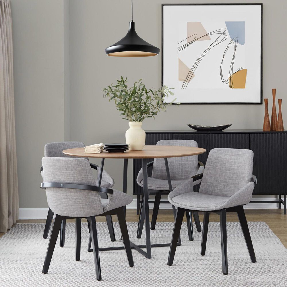 LumiSource Cosmo Accent Chair with Fabric Cushion in Grey, , large